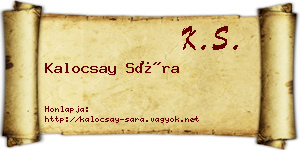 Kalocsay Sára névjegykártya