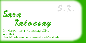 sara kalocsay business card
